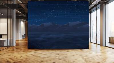 mountain chain landscape at night illustration Wall mural