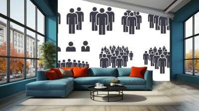 People crowd team symbol icons Wall mural