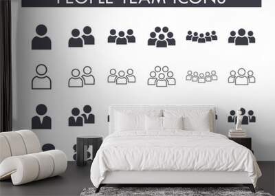 Person people team icon set Wall mural