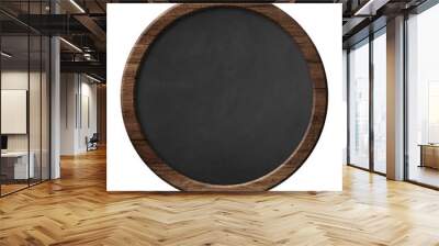 Round blackboard with dark wooden frame Wall mural