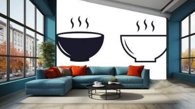 Soup bowl meal vector icon set Wall mural