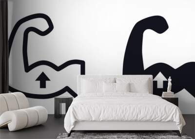 Strong arm increase strength vector icon Wall mural