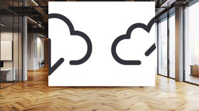 Upload download cloud arrow vector line art icon symbol Wall mural