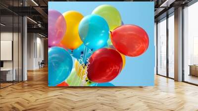 Background with balloon.Generative AI.Festive background. Banner for celebrating the Birthday Wall mural