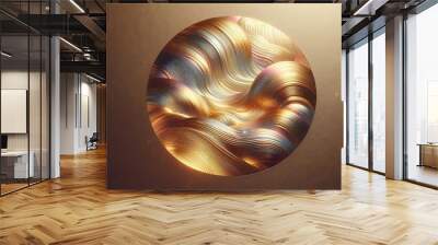 Reflective gold metallic surface background,generative ai Wall mural