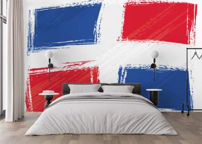 Grunge Dominican Republic flag Wall mural