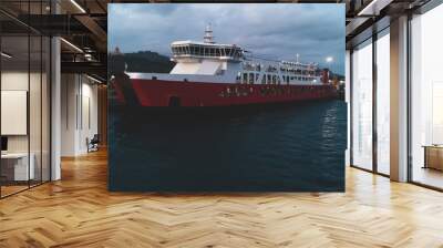 ship in the harbor Wall mural