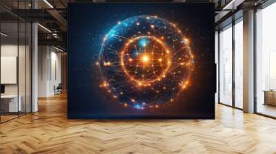 artificial intellegence Circuit with blue design and circle element suitable for tech companies branding or electronic products advertising backgrounds. Perfect for technologyrelated designs. Wall mural