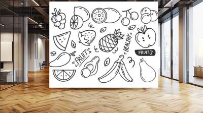 fruit theme doodle Wall mural