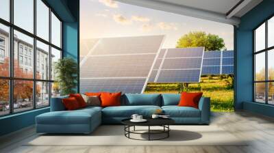 green energy solar and wind  Wall mural