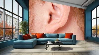 human ear close-up shot Wall mural