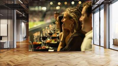 People Dining at a VIP Restaurant in a Stadium Wall mural