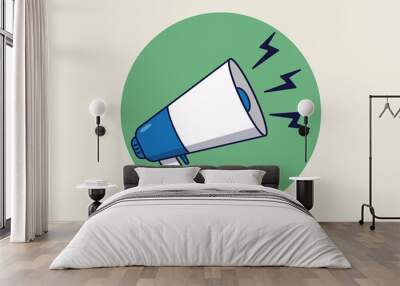 Megaphone in flat design style. Megaphone icon. Vector illustration Wall mural