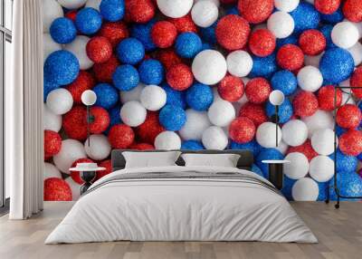 red white and blue decorative glitter balls Wall mural