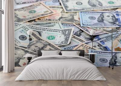 the many dollars. money background Wall mural