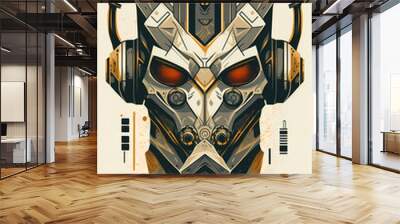 Cyborg graffiti Wall mural