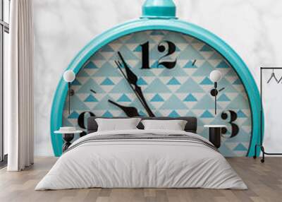 Blue Retro Alarm Clock Wall mural