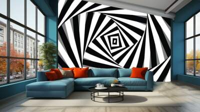 Rotating Concentric Shapes, Optical Illusion Abstract Pattern Vector Background Wall mural