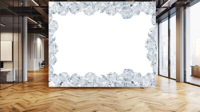 Blank ice cubes frame for product placement isolated on white background including clipping path. Wall mural