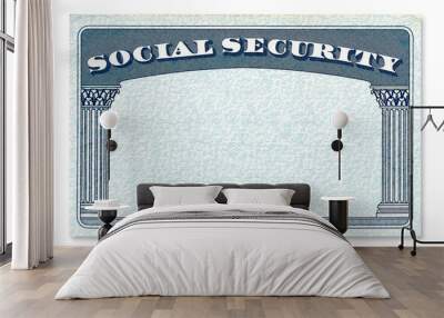 Blank US Social Security Card isolated on white background Wall mural