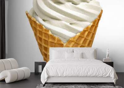 Whipped vanilla soft ice cream or frozen yogurt isolated on white background Wall mural