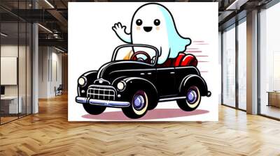 ghost car illustration        Wall mural