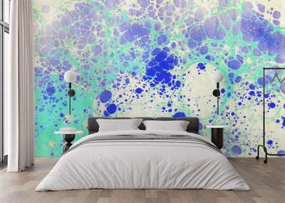 ebru art or marbling art on paper abstract background, liquid marble pattern background Wall mural