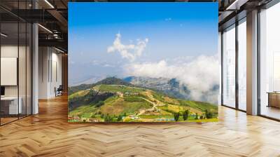 Landscape with a House on the mountain. Wall mural