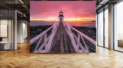 Epic Sunset at Marshall point lighthouse Wall mural