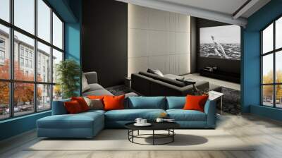 Home Theater room , Modern Luxury interior #2 , 3D render Wall mural