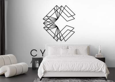 initial letter c wire line logo design inspiration Wall mural