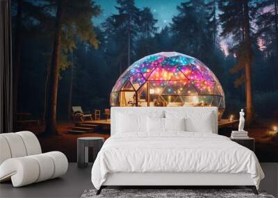 campsite geodesic glamping bubble dome Wall mural