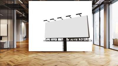 3D rendering of blank billboard (empty advertisement) isolated on white background - mock up template Wall mural