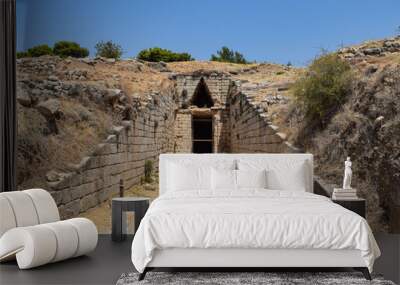  Entrance to a big vault in Mycenae old ruins of ancient greek bronze age civilization Wall mural