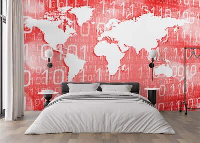 World network security red concept Wall mural