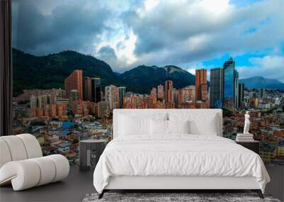 Aerial view of the skyline of Bogota Colombia Wall mural