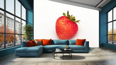 Ripe strawberries on a white background.Close up. Wall mural