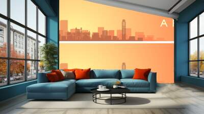 Ann Arbor Beautiful Skyline Scenery Banner Wall mural