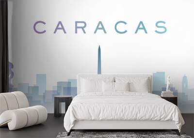 Caracas Transparent Layers Gradient Landmarks Skyline Wall mural