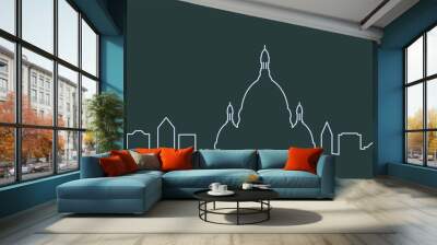 Paris Single Line Skyline Wall mural