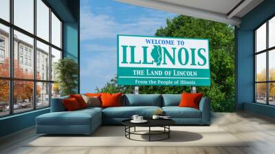 Welcome to Illinois Sign Wall mural