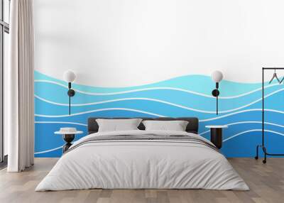 Abstract deep blue wave layer alternating vector background illustration Wall mural