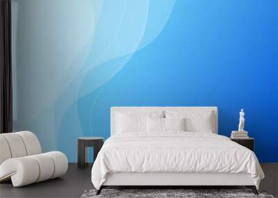 Abstract modern blue wave vector background Wall mural