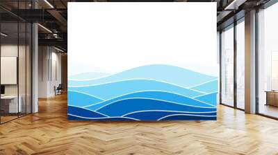 Abstract ocean wave layer background vector illustration Wall mural