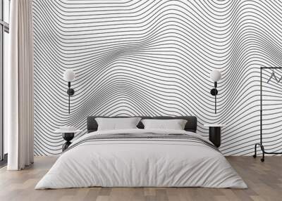 Black lines zigzag wave concept abstract vector background Wall mural