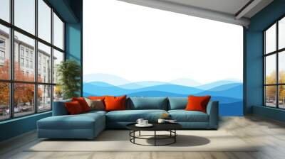 Blue natural water ocean wave layer vector background. Wall mural