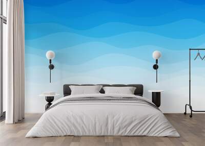 Blue ocean sea wave abstract lines vector background illustration Wall mural