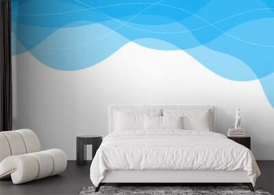 Blue water line wave on top concept abstract background vector Wall mural