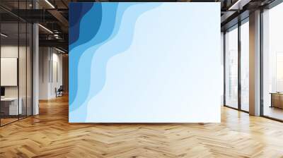 Blue water wave sea line background banner vector illustration. Wall mural