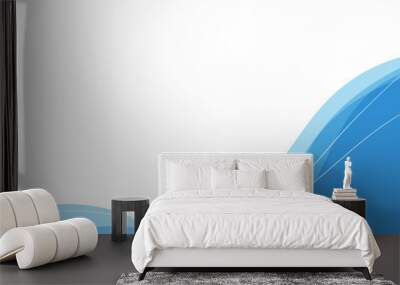 Blue wave curve concept abstract vector banner background Wall mural